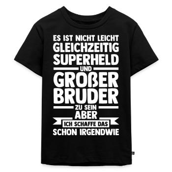 Geschwister Brüder Bruder - Kinder Premium Bio T-Shirt - Schwarz - Vorne - Mikhail (115cm)
