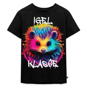 Graffiti Igelklasse Grundschule Klassentier - Kinder Premium Bio T-Shirt - Schwarz - Vorne - Mikhail (115cm)