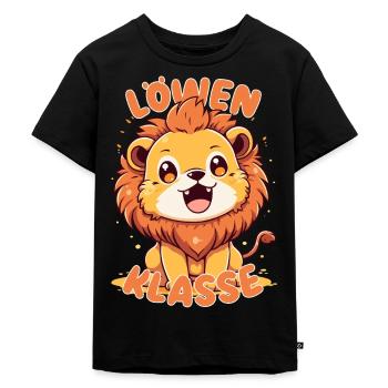 Süßes Löwenklasse Grundschule Klassentier - Kinder Premium Bio T-Shirt - Schwarz - Vorne - Mikhail (115cm)