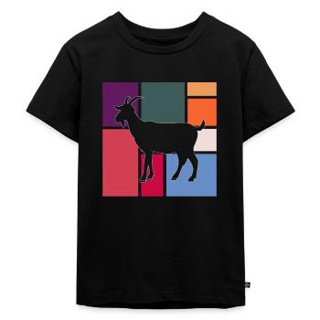 Ziege - Kinder Premium Bio T-Shirt - Schwarz - Vorne - Mikhail (115cm)