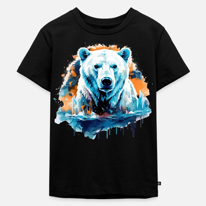 Eisbär - Kinder Premium Bio T-Shirt - Schwarz