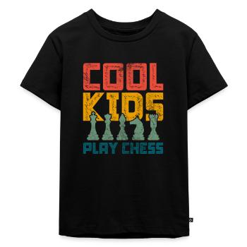 Schach - Kinder Premium Bio T-Shirt - Schwarz - Vorne - Mikhail (115cm)