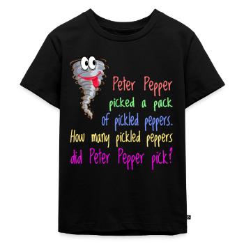 Zungenbrecher Peter Pepper Tongue Twister - Kids Premium Organic T-Shirt - black - Front - Mikhail (115cm)
