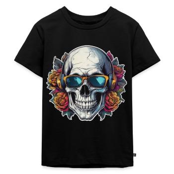 Skull Sunglasses Skulls Skull Skulls Skulls - Kids Premium Organic T-Shirt - black - Front - Mikhail (115cm)