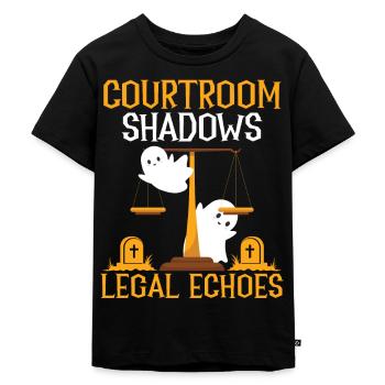 Gerichtssaal Schatten Juristische Echos Anwalt Hal - Kinder Premium Bio T-Shirt - Schwarz - Vorne - Mikhail (115cm)