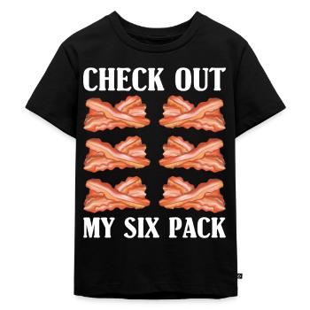 Bacon Sixpack Bacon Belly Meat Enjoyment - Kids Premium Organic T-Shirt - black - Front - Mikhail (115cm)