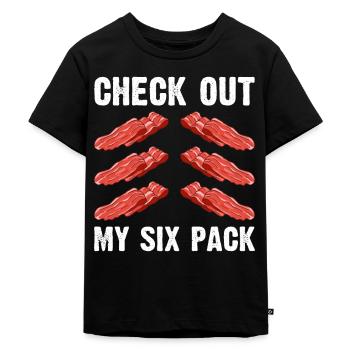 Bacon Sixpack Bacon Belly Meat Enjoyment - Kids Premium Organic T-Shirt - black - Front - Mikhail (115cm)
