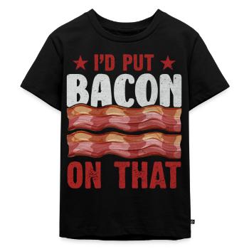 J’ai fait du bacon dessus, du bacon de porc disant - T-shirt Premium bio Enfant - noir - Devant - Mikhail (115cm)