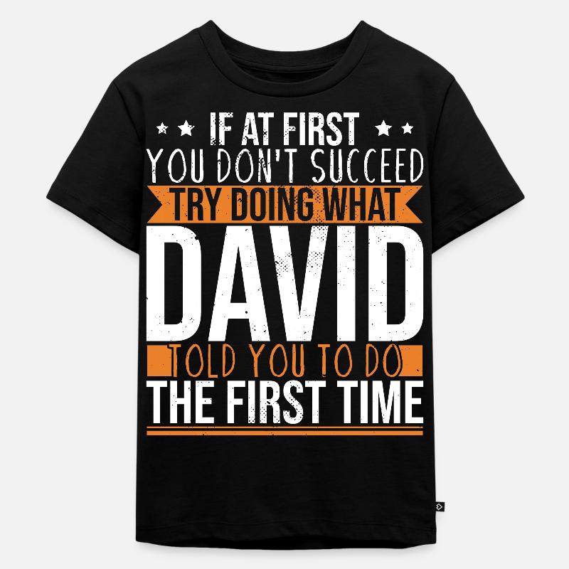 Funny David Dave - Kids Premium Organic T-Shirt - black