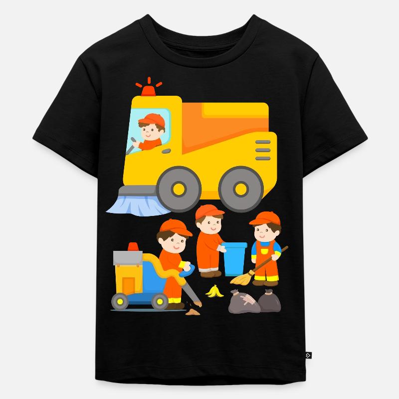Sweeper garbage collection - Kids Premium Organic T-Shirt - black