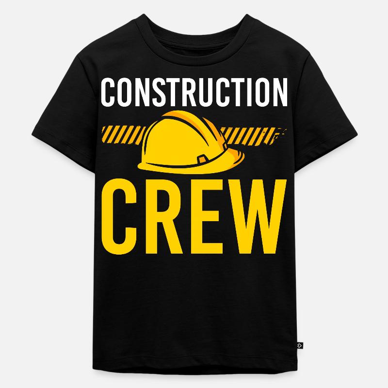 Construction Crew, Construction Site, Builder - Kids Premium Organic T-Shirt - black