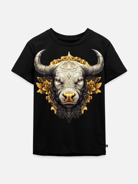 Kunstvoller Bulle - Kinder Premium Bio T-Shirt - Schwarz