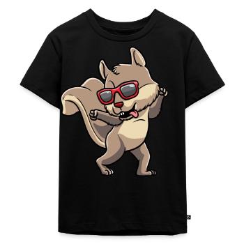 Écureuil cabré avec des lunettes de soleil rongeur - T-shirt Premium bio Enfant - noir - Devant - Mikhail (115cm)