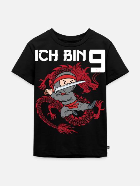 Attention I'm Nine - Kids Premium Organic T-Shirt - black