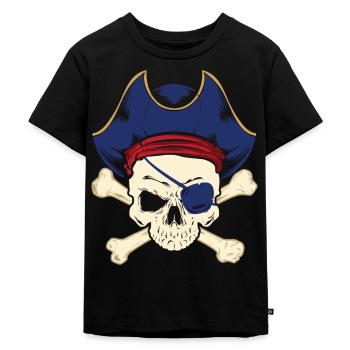 Pirate eye patch pirate pirate - Kids Premium Organic T-Shirt - black - Front - Mikhail (115cm)