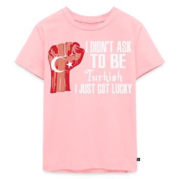 Fierté turque Drapeau turc agrandi - T-shirt Premium bio Enfant - rose - Devant - AI Model Kid Female (0cm)
