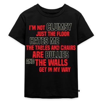 Joke Clumsy - Kids Premium Organic T-Shirt - black - Front - Mikhail (115cm)