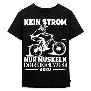 Mountainbike Fahrradfahrer Radsport Mountainbiker - Kinder Premium Bio T-Shirt - Schwarz - Vorne - Mikhail (115cm)