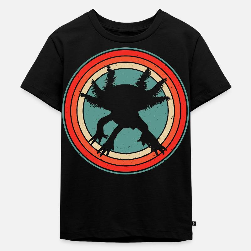 Axolotl - Kinder Premium Bio T-Shirt - Schwarz