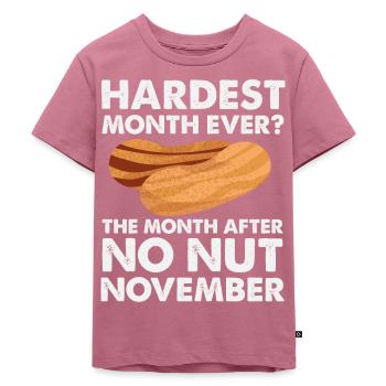 No Nut November - Kinder Premium Bio T-Shirt - Mauve - Vorne - Hailey (125cm)