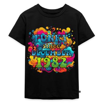 Funky Birthday: December 1982 - Psychadelic - Kids Premium Organic T-Shirt - black - Front - Mikhail (115cm)