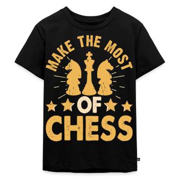 Schach - Kinder Premium Bio T-Shirt - Schwarz - Vorne - Mikhail (115cm)