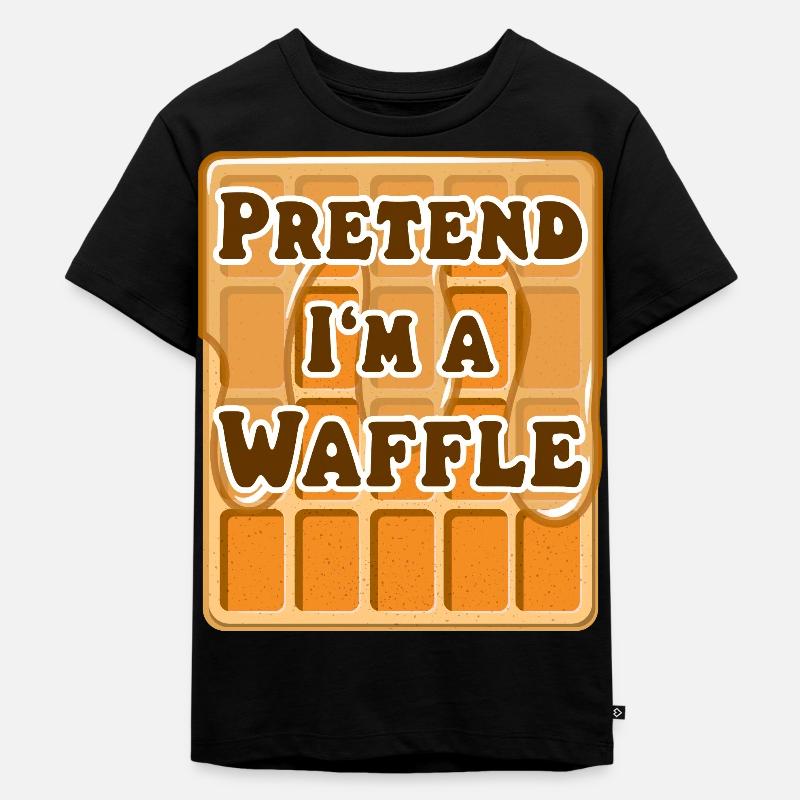 Pretend I'm a Waffle Waffel Kostüm - Kinder Premium Bio T-Shirt - Schwarz