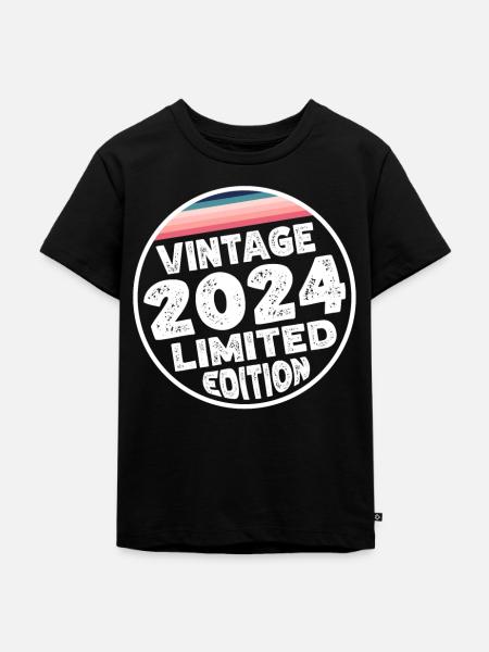 Vintage 2024 Babies Baby Shower Kids Shower - Kids Premium Organic T-Shirt - black