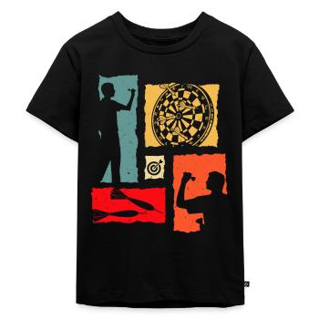 Dart Retro - Kinder Premium Bio T-Shirt - Schwarz - Vorne - Mikhail (115cm)