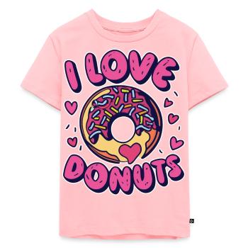 I love Donuts - Célébrez votre amour pour les beignets - T-shirt Premium bio Enfant - rose - Devant - AI Model Kid Female (0cm)