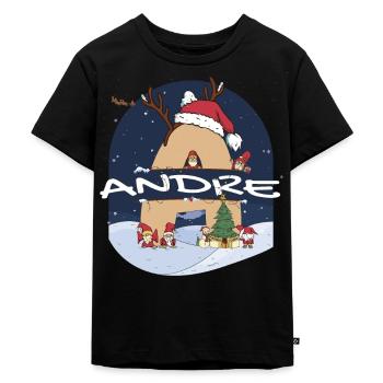Génial Andre Nom w Santa Hat dans le thème de Noël - T-shirt Premium bio Enfant - noir - Devant - Mikhail (115cm)