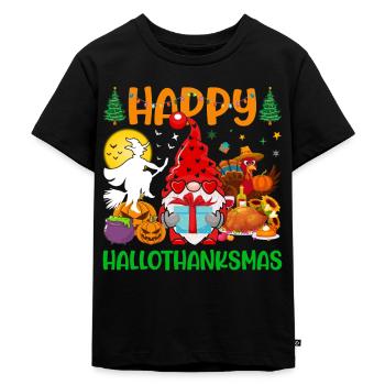 Halloween Kürbis Thanksgiving Weihnachten Santa - Kinder Premium Bio T-Shirt - Schwarz - Vorne - Mikhail (115cm)