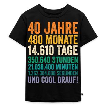 40 Jahre Vierzigster Geburtstag - Kinder Premium Bio T-Shirt - Schwarz - Vorne - Mikhail (115cm)