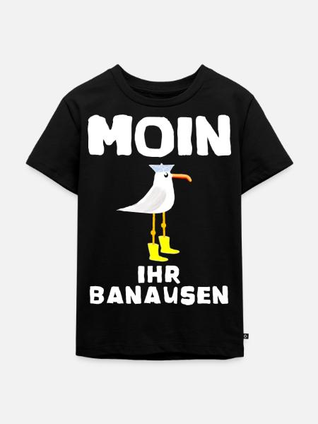 Banausen Spruch - Moin - Kinder Premium Bio T-Shirt - Schwarz