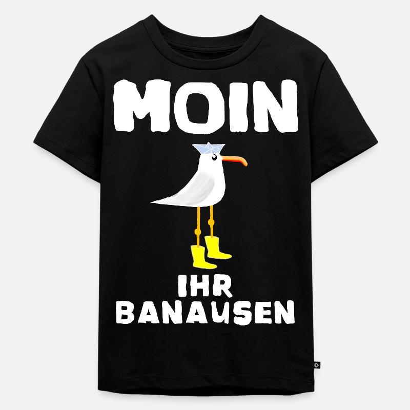 Banausen Spruch - Moin - Kinder Premium Bio T-Shirt - Schwarz