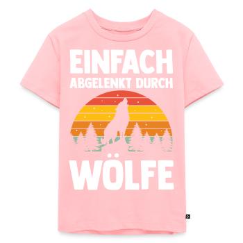 Tier Waldtier Wolf - Kinder Premium Bio T-Shirt - Rosa - Vorne - AI Model Kid Female (0cm)