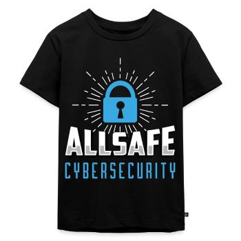 Cybersecurity Allsafe Cybersecurity Programmer - Kinder Premium Bio T-Shirt - Schwarz - Vorne - Mikhail (115cm)