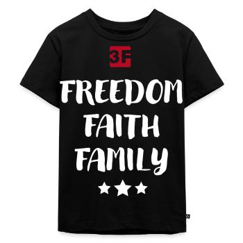 Liberté | Foi | Famille - lumière - T-shirt Premium bio Enfant - noir - Devant - Mikhail (115cm)