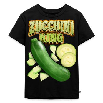 Zucchini King, lustiger Gemüse Spruch - Kinder Premium Bio T-Shirt - Schwarz - Vorne - Mikhail (115cm)