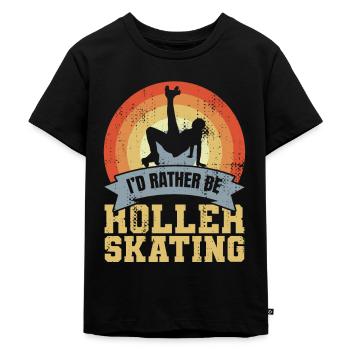 Rollschuhlaufen Liebe - Kinder Premium Bio T-Shirt - Schwarz - Vorne - Mikhail (115cm)