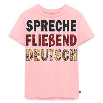SPRECHE FLIEßEND DEUTSCH - Kinder Premium Bio T-Shirt - Rosa - Vorne - AI Model Kid Female (0cm)