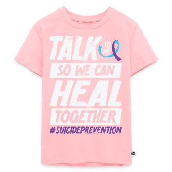 Sensibilisation à la prévention du suicide 988 - T-shirt Premium bio Enfant - rose - Devant - AI Model Kid Female (0cm)