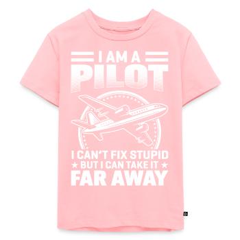 Pilot Flugkapitän Copilot Flugzeuge fliegen - Kinder Premium Bio T-Shirt - Rosa - Vorne - AI Model Kid Female (0cm)