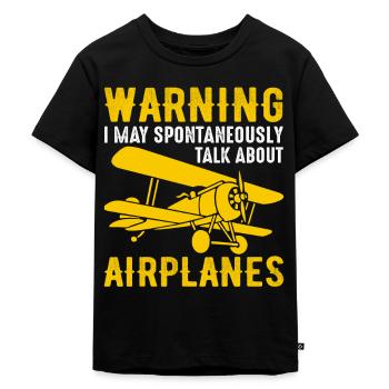 Planeur de pilote d’avion - T-shirt Premium bio Enfant - noir - Devant - Mikhail (115cm)