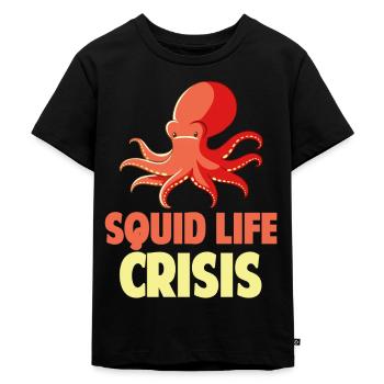 Squid Life Crisis Aquariophile gardien de zoo marin - T-shirt Premium bio Enfant - noir - Devant - Mikhail (115cm)