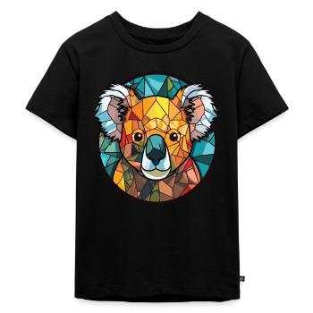 Koala buntes Aquarell Tier Haustier Illustration - Kinder Premium Bio T-Shirt - Schwarz - Vorne - Mikhail (115cm)
