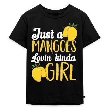 Mango Frucht Mango - Kinder Premium Bio T-Shirt - Schwarz - Vorne - Mikhail (115cm)