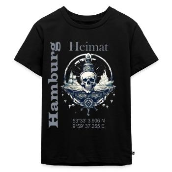 Patrie ma ville hanséatique Hambourg Aurores boréales - T-shirt Premium bio Enfant - noir - Devant - Mikhail (115cm)