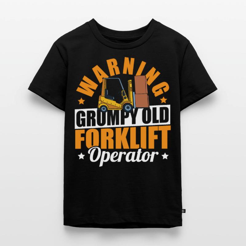 Warning Grumpy Old Forklift Operator Cool Forklift Kinder Premium Bio T-Shirt
