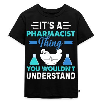 Apotheker Ding Apotheke - Kinder Premium Bio T-Shirt - Schwarz - Vorne - Mikhail (115cm)